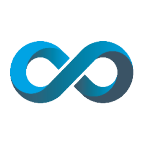 dyanmiQ logo - blue infinity sign