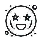 icon of smiling face with star eyes