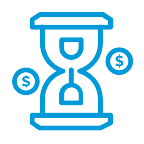 icon of hourglass with dollar signs