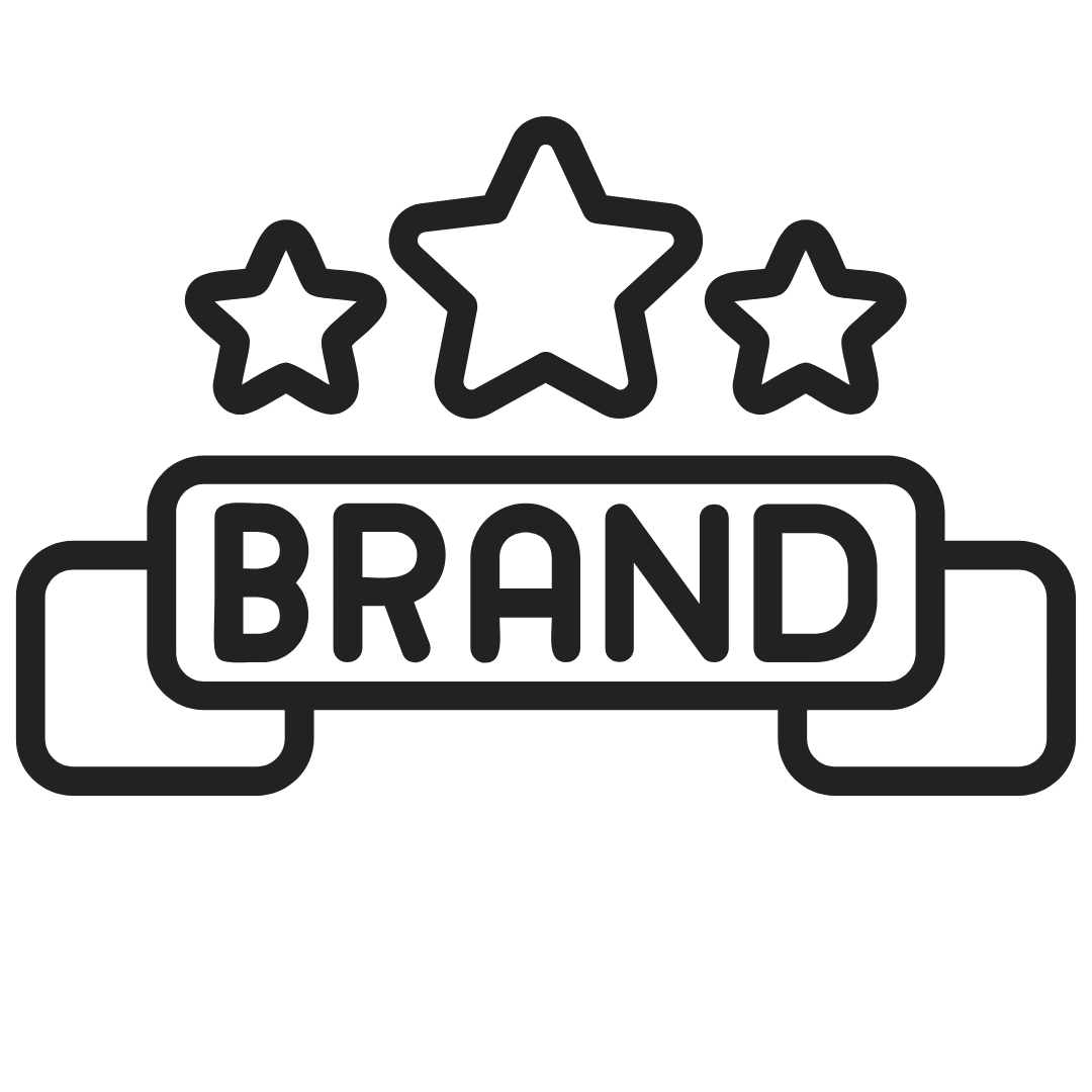 icon of brand with stars